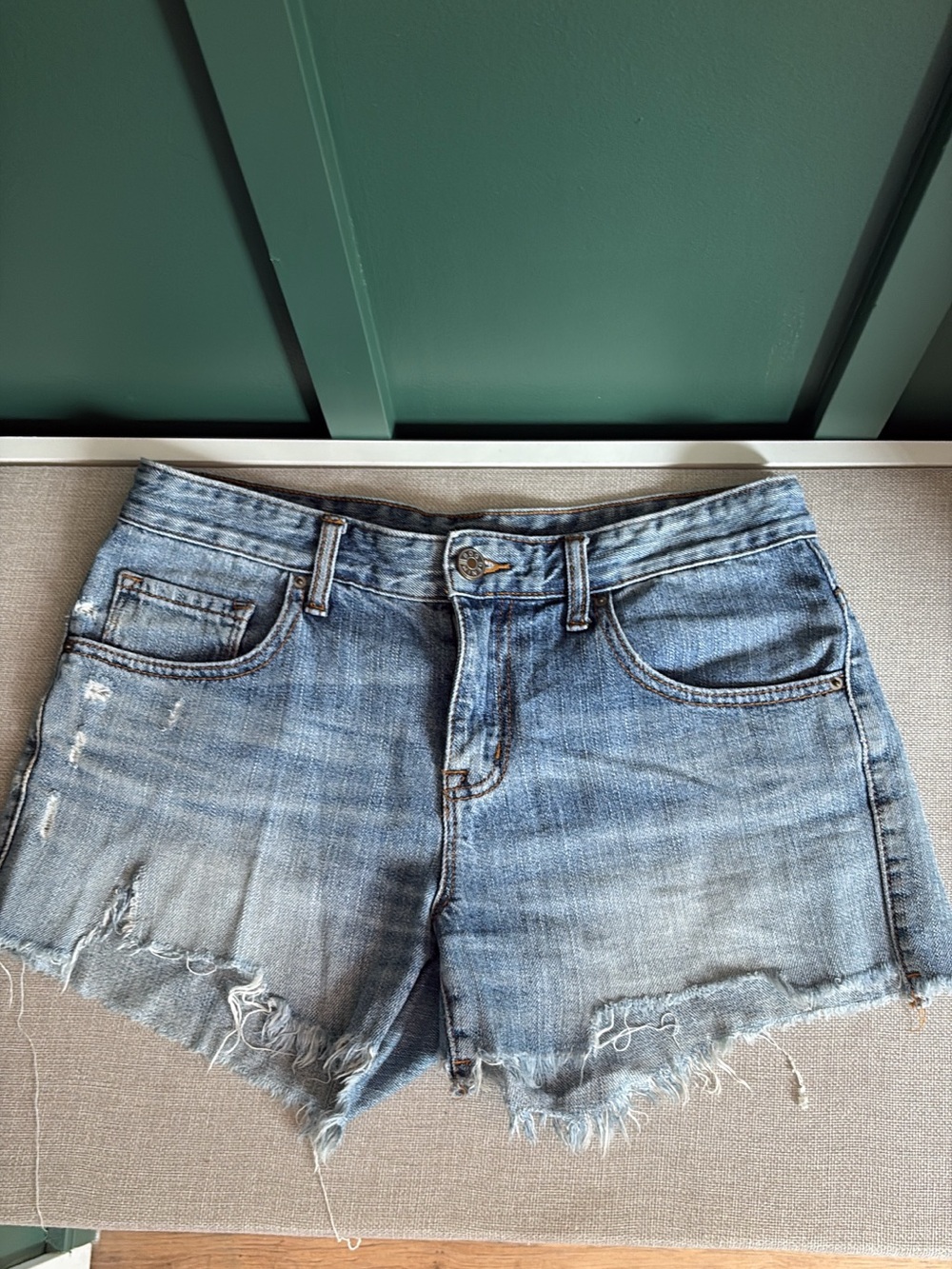 BDG Light Blue Distressed Denim Cutoffs